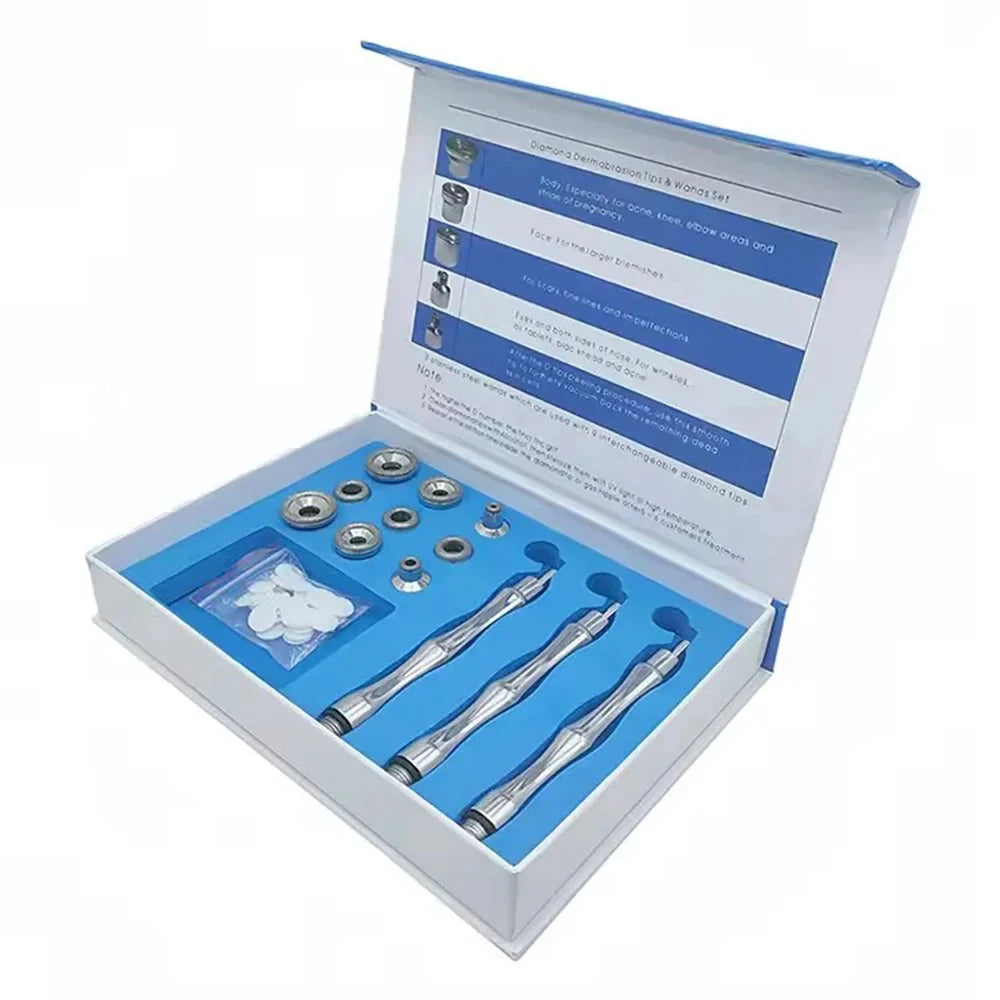 Diamond Microdermabrasion Replacement Tips & Wands – 9pc Kit Microdermabrasion Tips PLUSH
