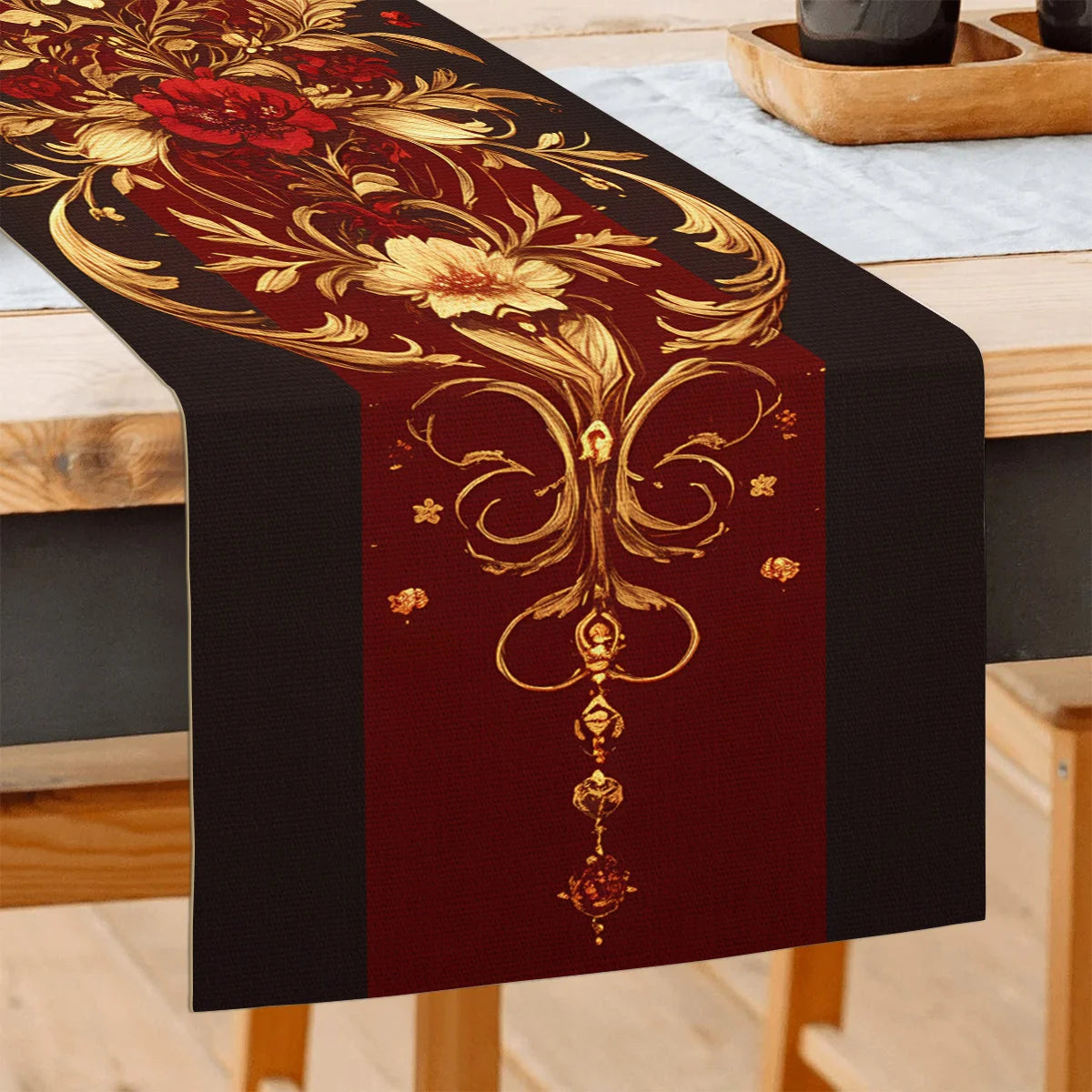 Valentine's Day Table Runner – Red Vintage Print | 3 Sizes Holiday Table Runner PLUSH