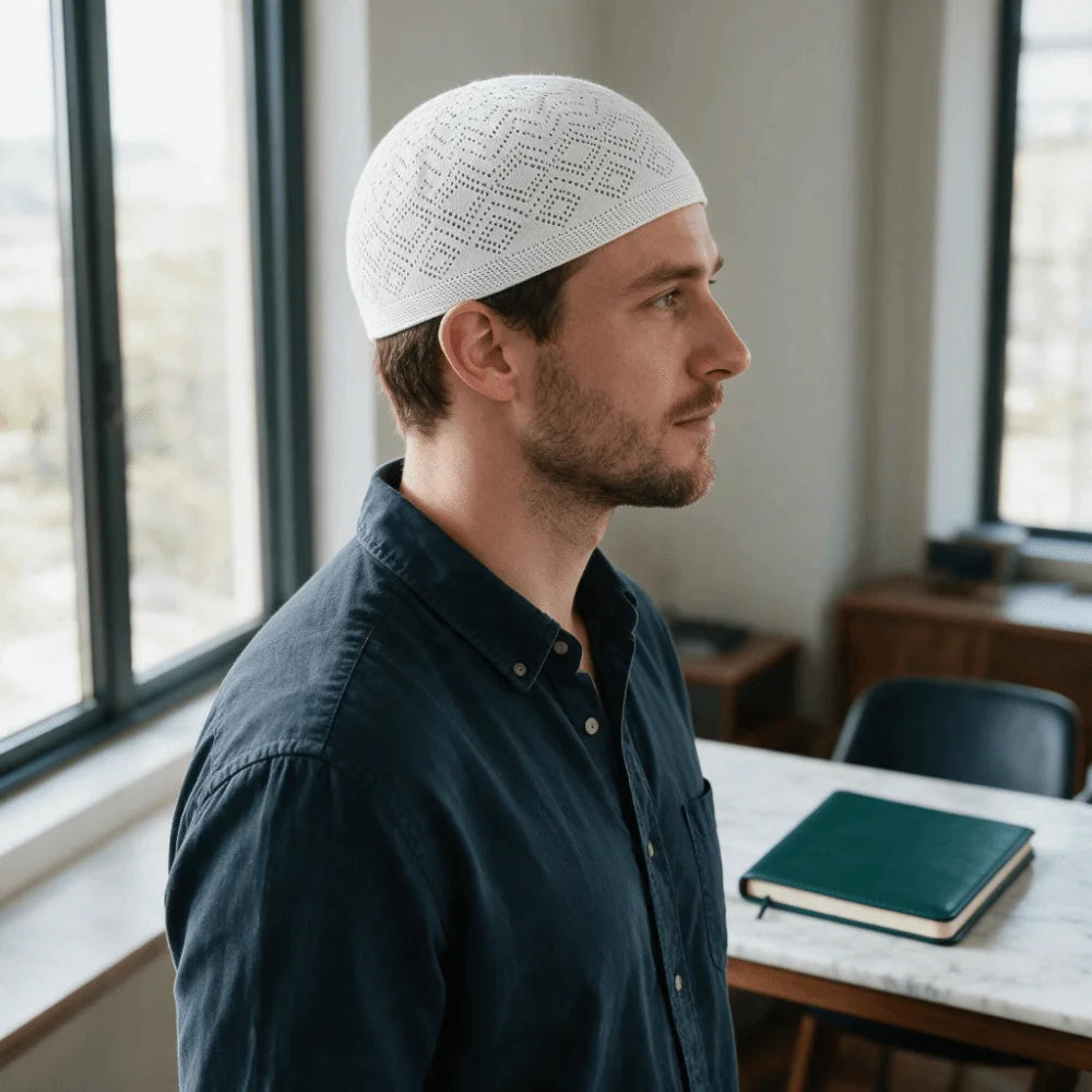 Men's Stretchy Knit Prayer Beanie Hat – Breathable & Soft Knit Prayer Hat PLUSH