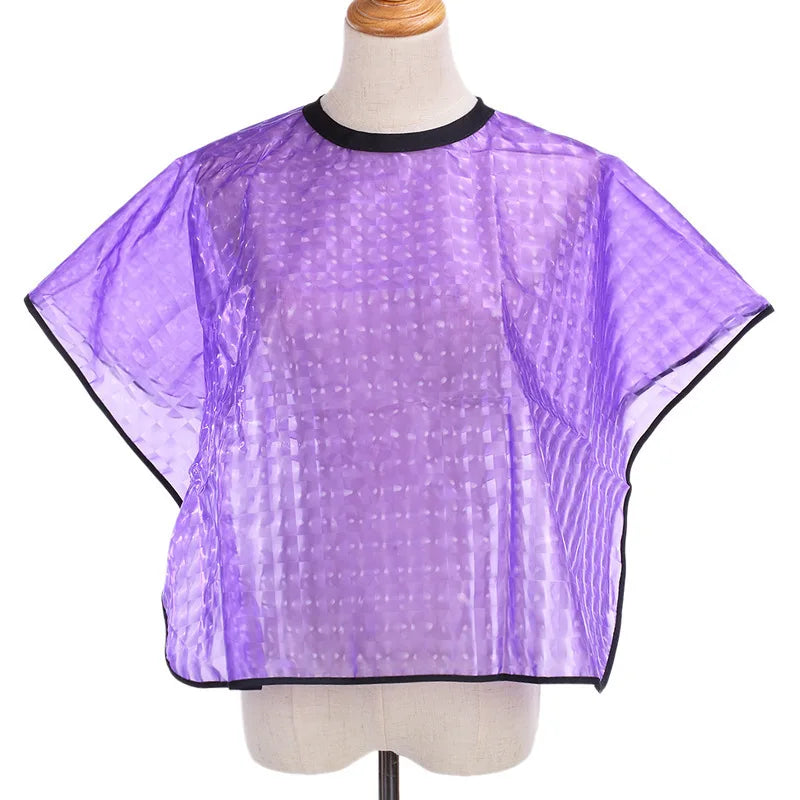 Waterproof Hair Dyeing Cape – Stain-Resistant Salon Styling Hair Salon Cape PLUSH W040-purple