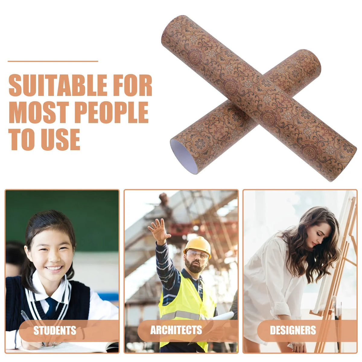 Telescoping Floral Scroll Storage Tube | 6cm Calligraphy Holder Scroll Storage Tube PLUSH