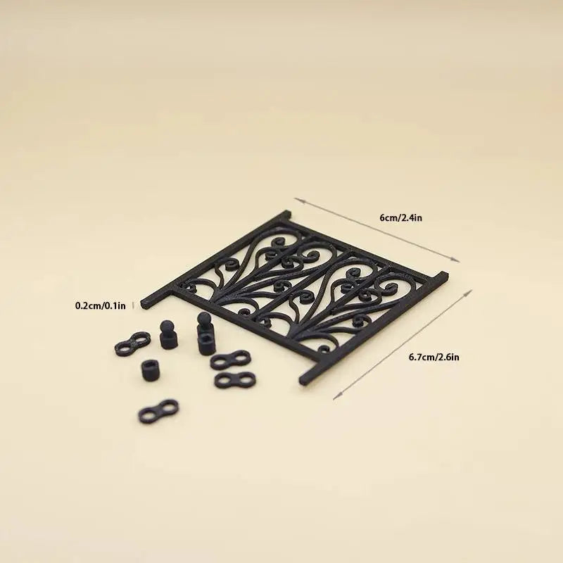 Dollhouse Carved Fence Miniature Model – DIY Scene & Décor Miniature Dollhouse Accessory PLUSH A2