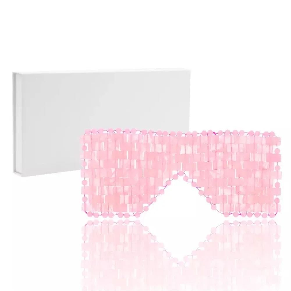 Rose Quartz Jade Eye Mask – Cooling & Warming Spa Sleep Mask Jade Eye Mask PLUSH Quartz With BOX