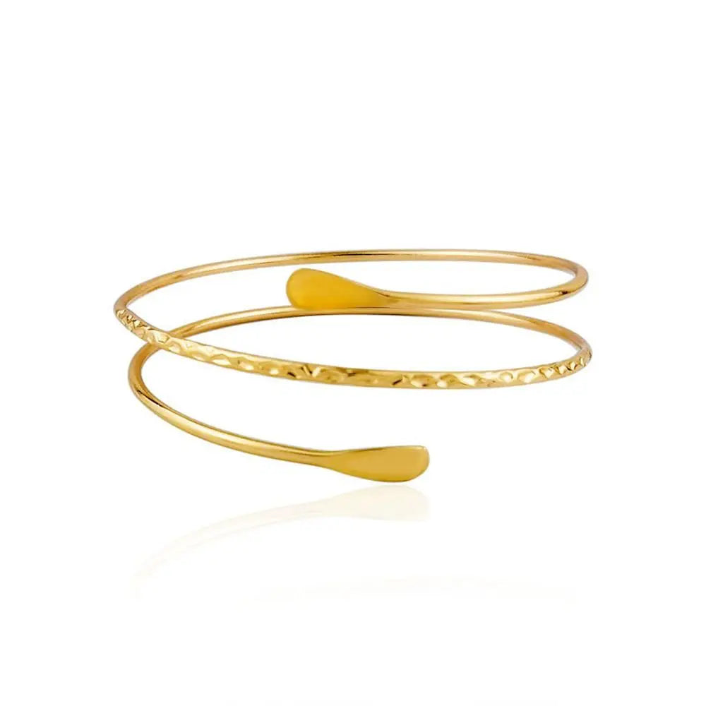 Bohemian Alloy Cuff Bangle – Hollow Leaves & Musical Note Cuff Bangle Bracelet PLUSH gold-A
