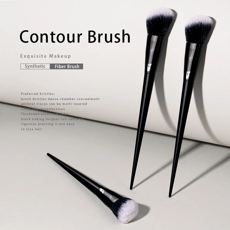Kat Von D #02 Contour Brush – Soft Synthetic Fiber Black Handle Contour Makeup Brush PLUSH