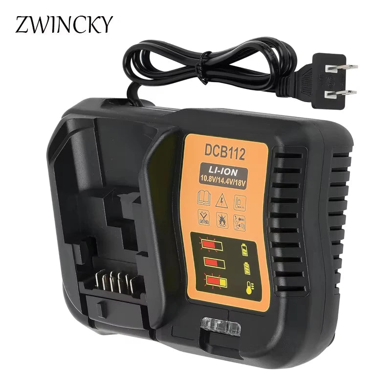 ZWINCKY DeWalt Li-Ion Battery Charger 10.8V–20V DCB112 Power Tool Charger PLUSH