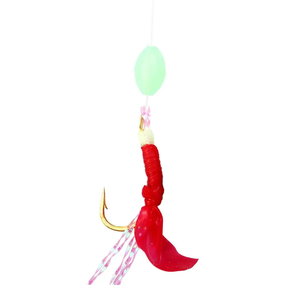 Luminous Sabiki Rigs Feather Fishskin Skirt Lures – 6pk Sabiki Fishing Rig PLUSH
