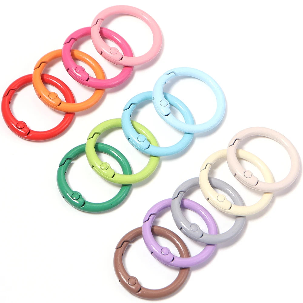 20pcs Color Painted Metal Spring O Rings – DIY Keychain Clasps Jewelry Clasps & Findings PLUSH