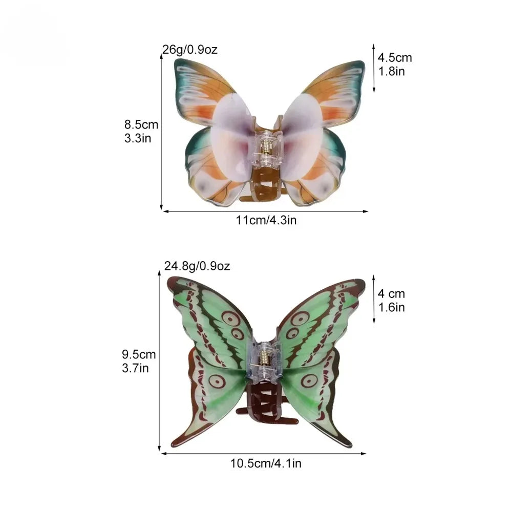 Multicolor Butterfly Hair Claw Clip – Retro Acetate Style Hair Claw Clip PLUSH