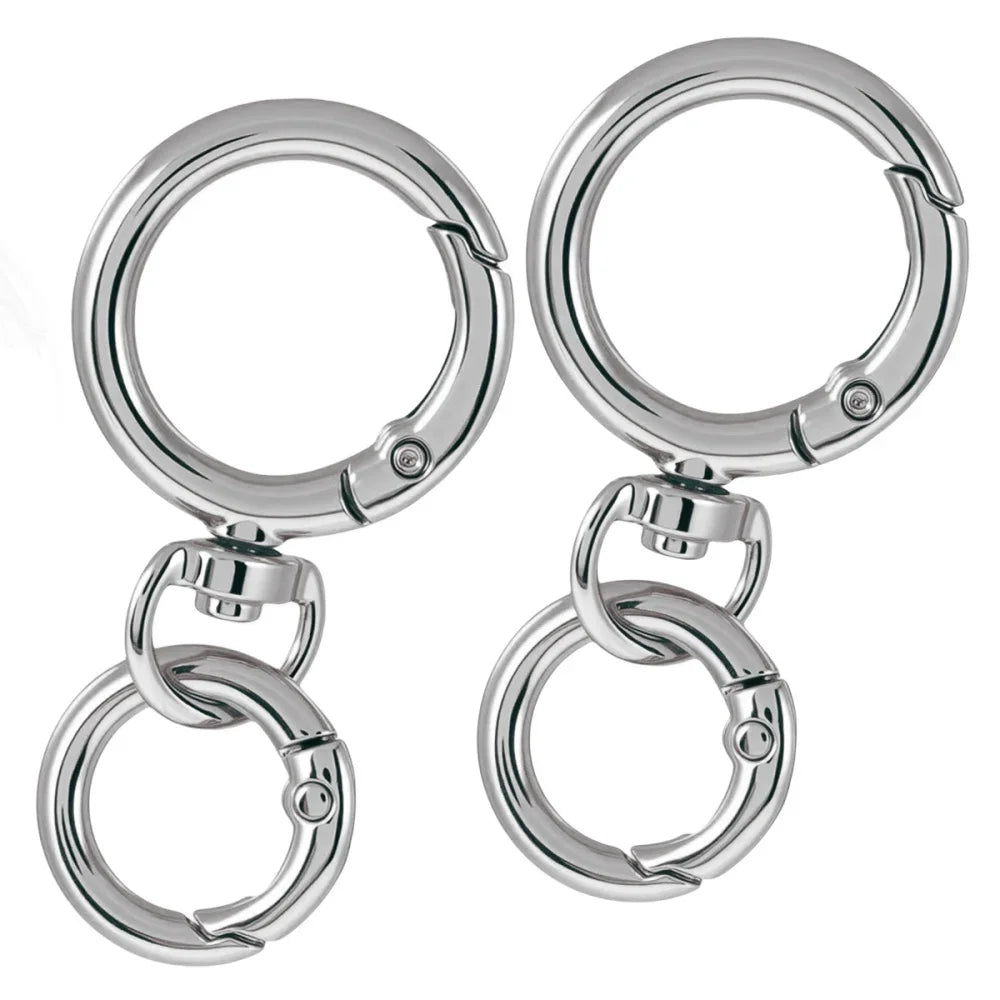 Metal Carabiner Snap Hooks & O-Ring Swivel Clasps – 2 Sets Jewelry Clasps & Hooks PLUSH silver color 2 sets