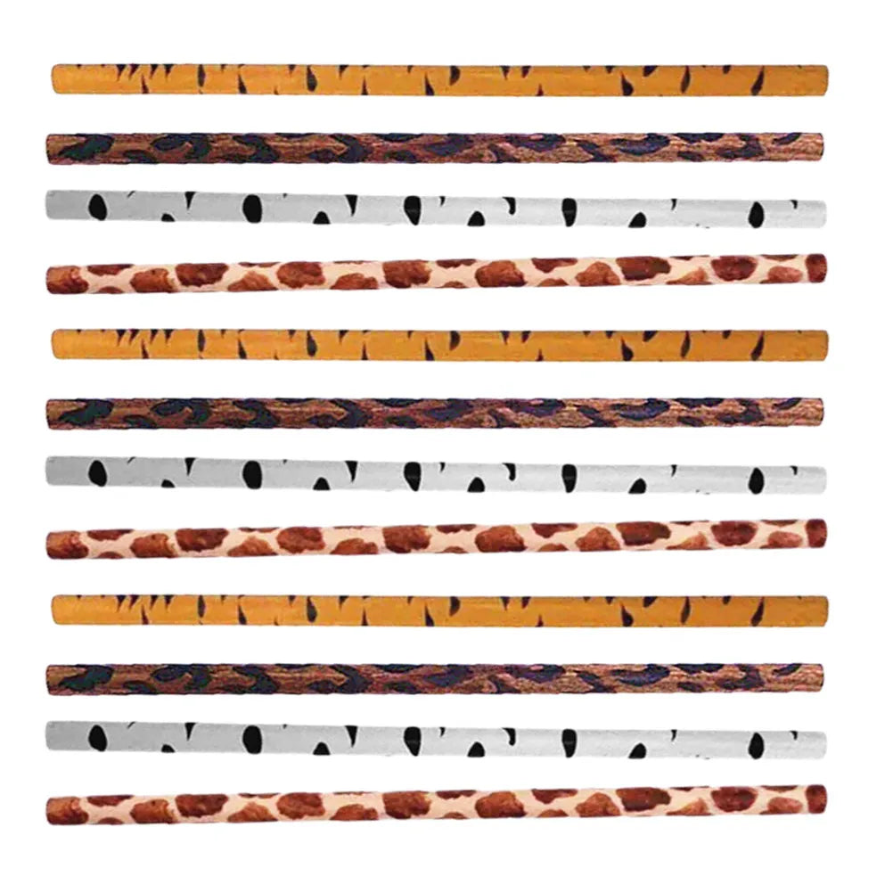 Animal Print Pencils 12 Pack – Giraffe Zebra Leopard Kids Set Kids Novelty Pencils PLUSH