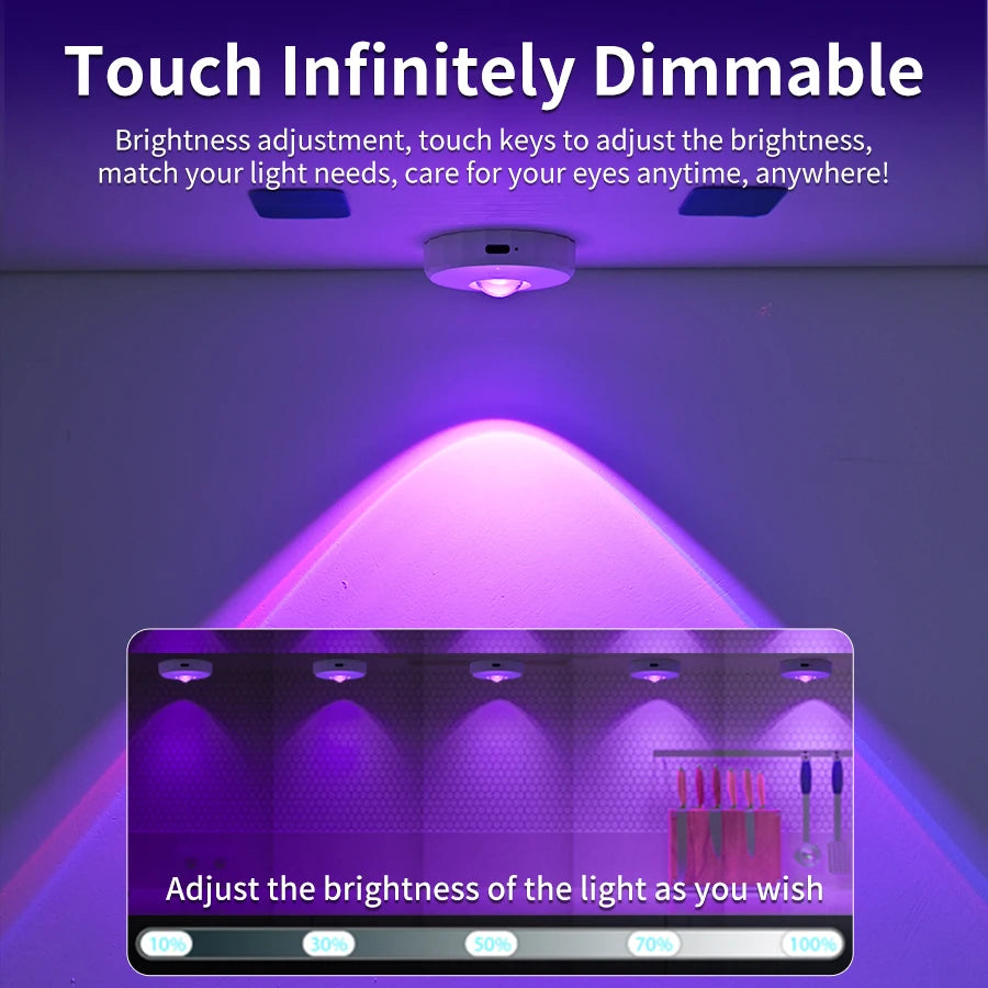 RGB USB Rechargeable Under Cabinet LED Spotlight – Dimmable LED Cabinet Spotlight PLUSH