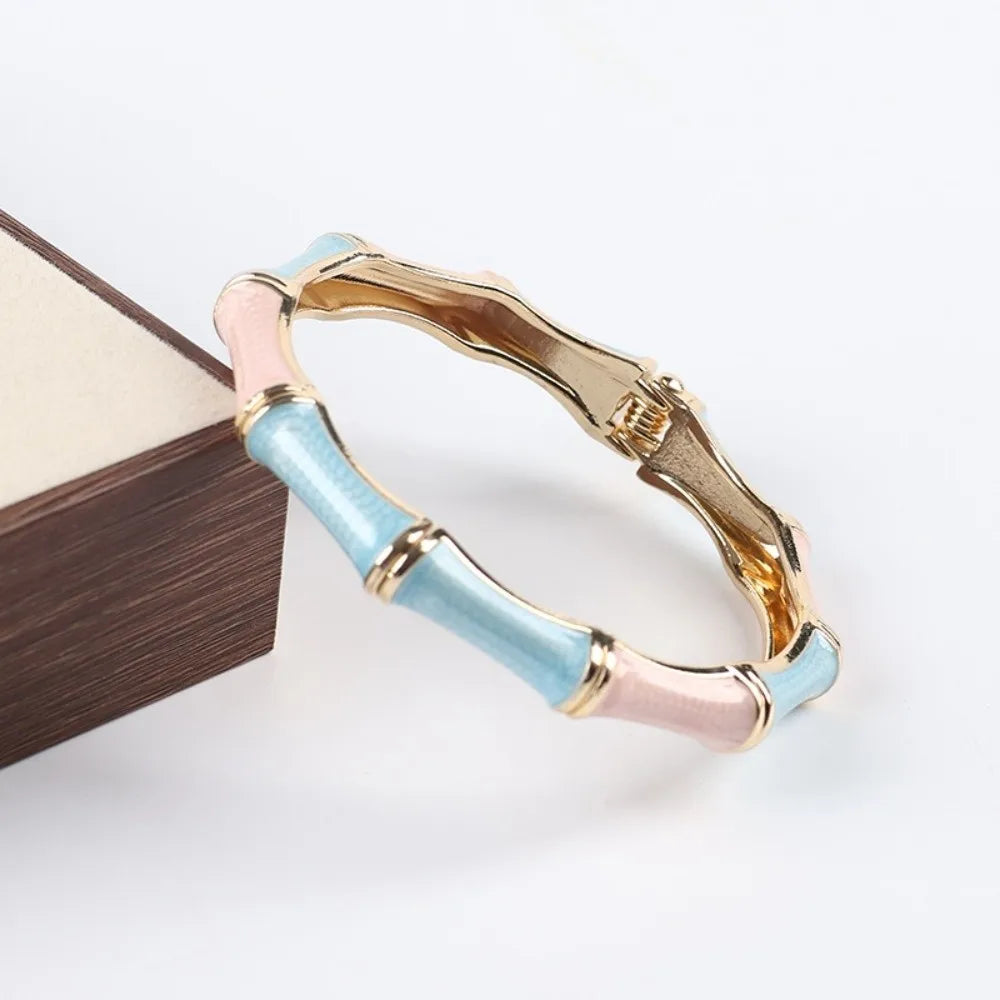 Colorful Enamel Bamboo Bangle – Ethnic Vintage Bracelet Enamel Bangle Bracelet PLUSH Style 6