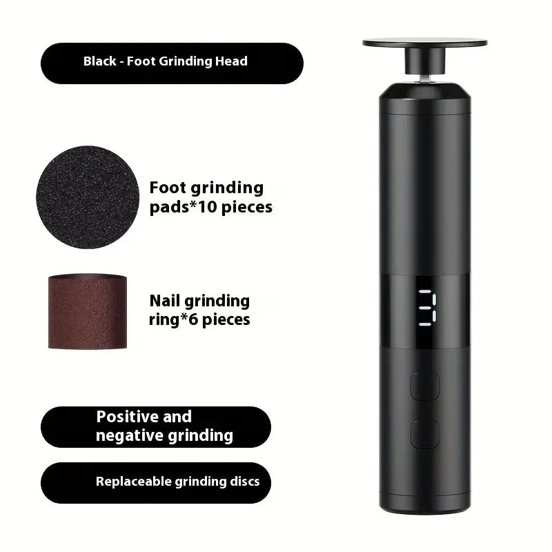 Electric Callus Remover 3 Speeds & LCD – Foot & Hand Care Electric Callus Remover PLUSH black