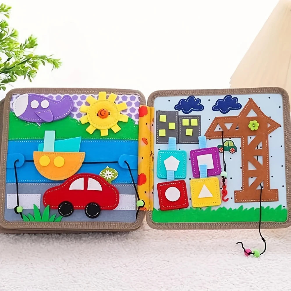 Velvet Farm Story Book Busy Board – Montessori Toddler Toy Toddler Activity Book PLUSH