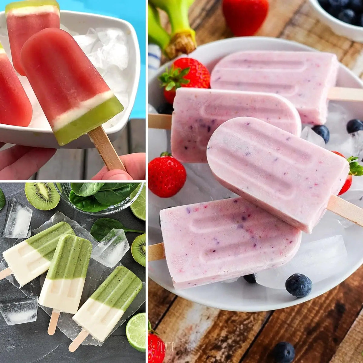 10-Cavity Silicone Popsicle Molds with 50 Sticks – Easy Release Popsicle Mold Set PLUSH