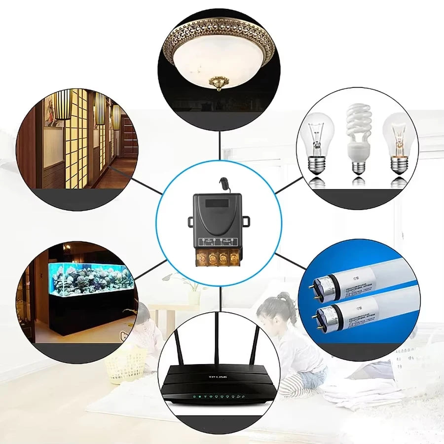 433MHz Wireless Relay Switch 30A – Remote Control AC/DC Wireless Relay Switch PLUSH