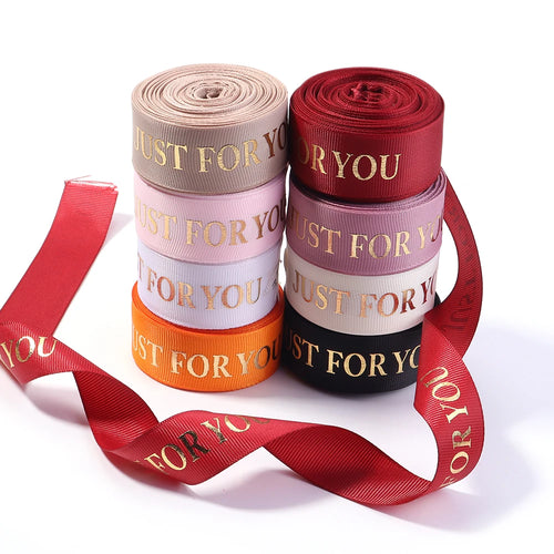 "Just For You" Printed Polyester Ribbon 25mm 10 Yards DIY Decorative Craft Ribbon PLUSH