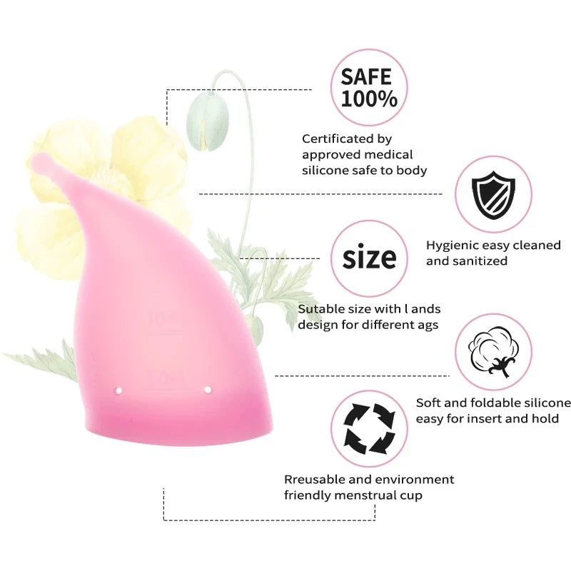 Reusable Menstrual Cup – Medical Grade Silicone Lady Cup Menstrual Cup PLUSH