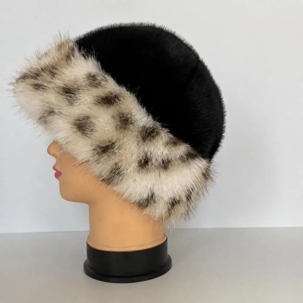 Windproof Faux Fur Bucket Hat – Warm Ear Cover Winter Cap Faux Fur Bucket Hat PLUSH
