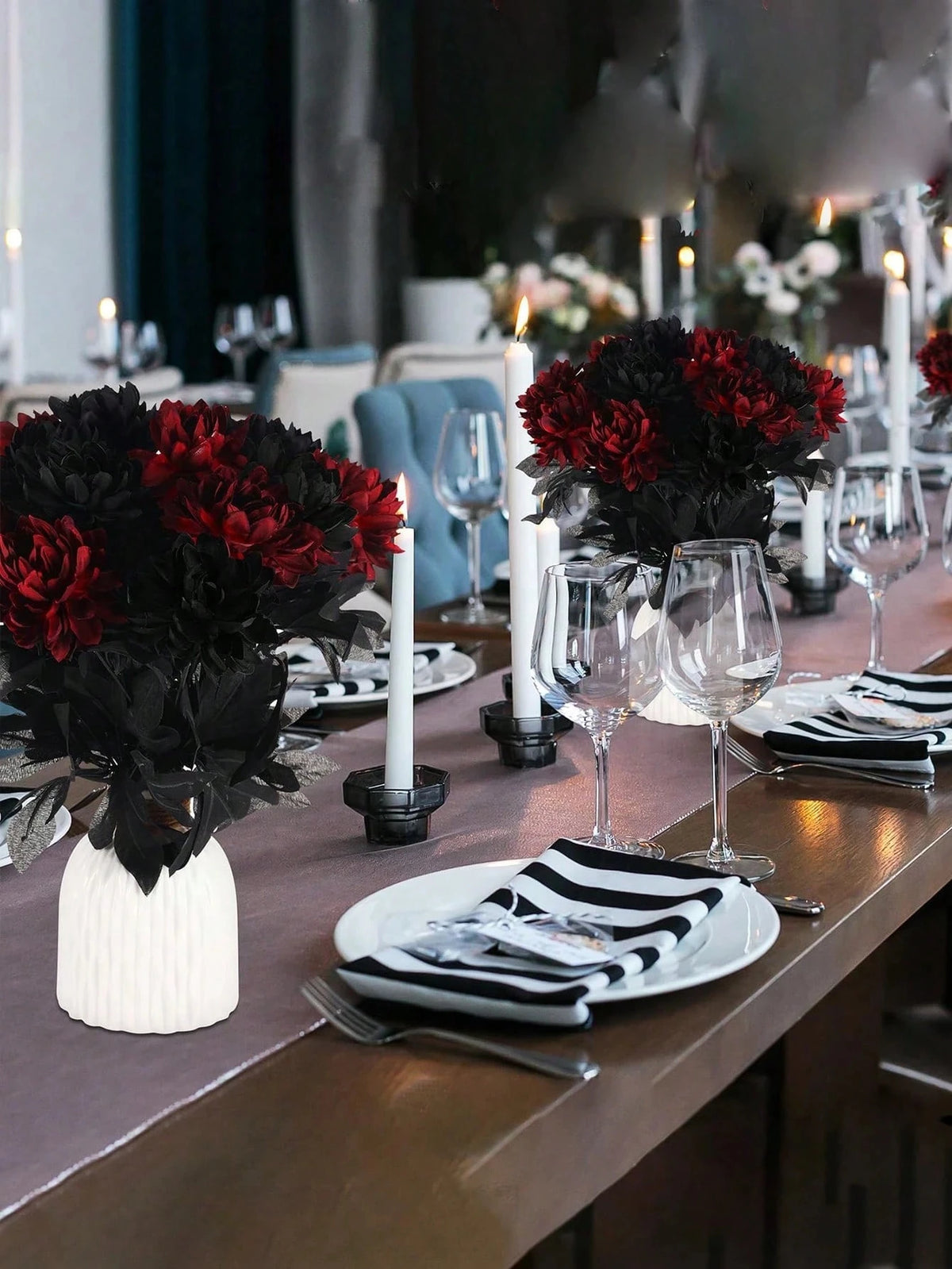 Artificial Silk Dahlia Bouquet – Faux Flowers for Home & Wedding Artificial Flower Bouquet PLUSH