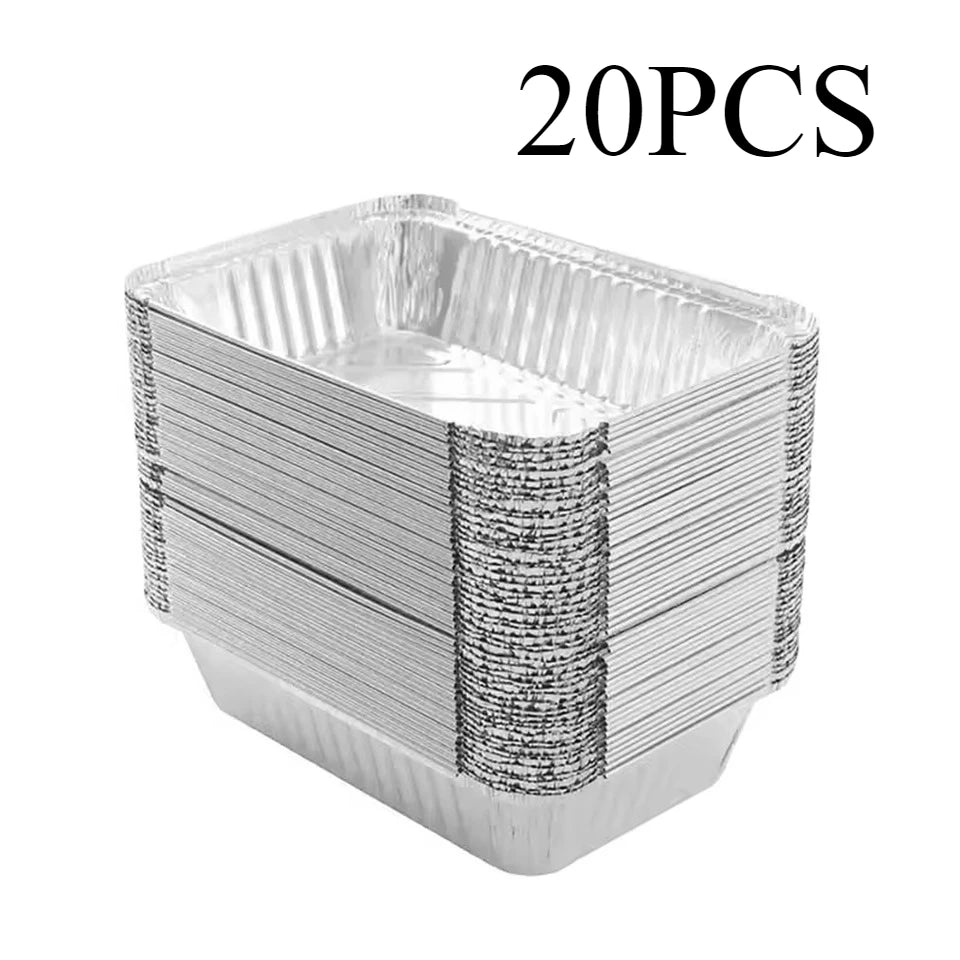 Disposable Aluminum Foil Pans 10/20PCS – BBQ & Baking Trays Foil Baking Pans PLUSH 20PCS