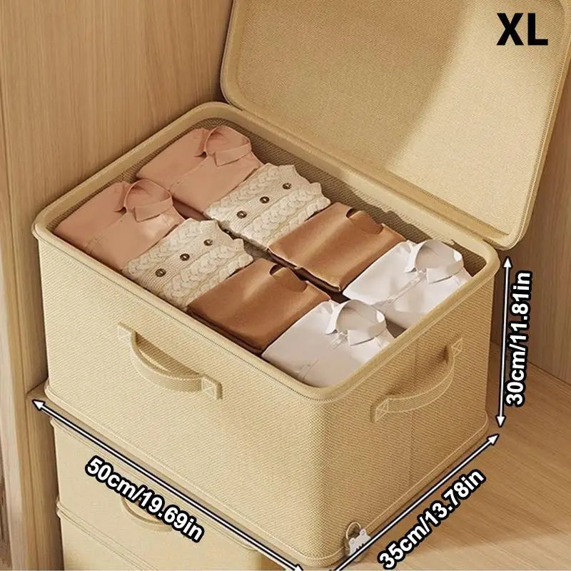Large Foldable Fabric Storage Box with Password Lock – Grey Lockable Storage Box PLUSH XL Beige