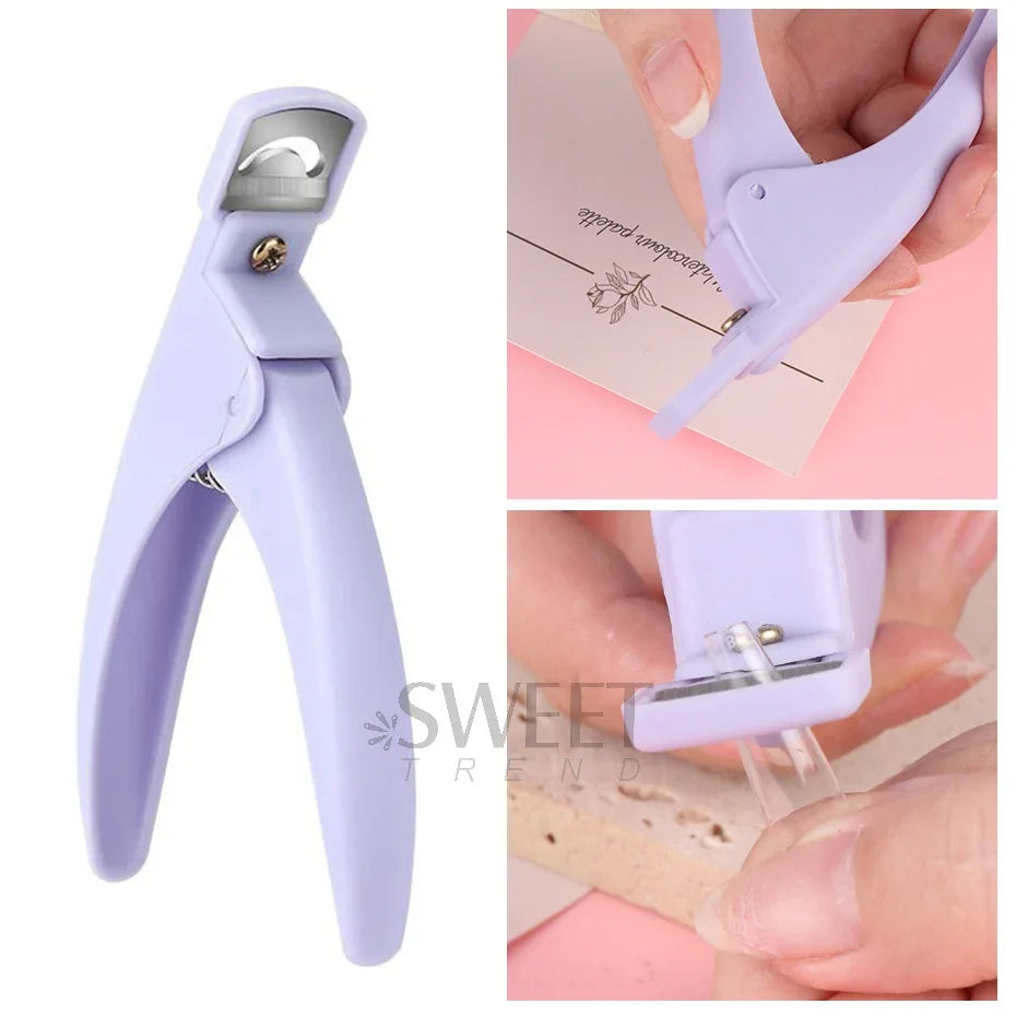U-Shaped French Nail Clipper – False Nail Tip Cutter Tool Nail Tip Clipper PLUSH S261-Purple