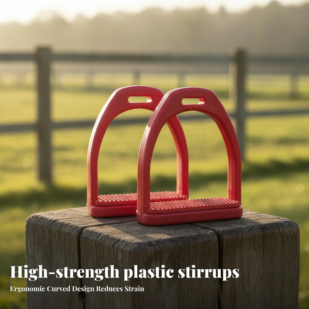 Lightweight Plastic Horse Stirrups with Rubber Grip | Riding Tack Horse Stirrups PLUSH