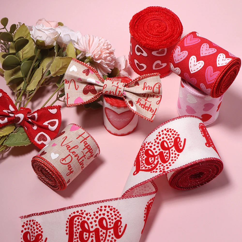 3 Yards Imitation Linen Printed Ribbon – DIY Gift & Party Decor Decorative Craft Ribbon PLUSH