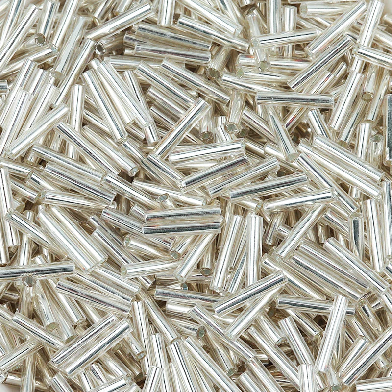 Silver Filled Glass Tube Seed Beads 10–50g | DIY Jewelry Glass Seed Beads PLUSH Silver 10g ab 140pcs