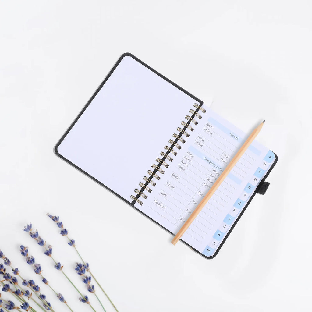 Spiral Password Organizer Notebook – Alphabetical Tabs & Pen Holder Password Organizer Notebook PLUSH