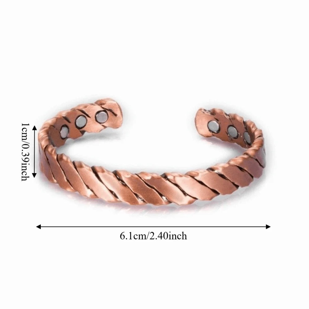 Vintage Twisted Copper Cuff Bracelet – Adjustable Alloy Bangle Cuff Bangle Bracelet PLUSH