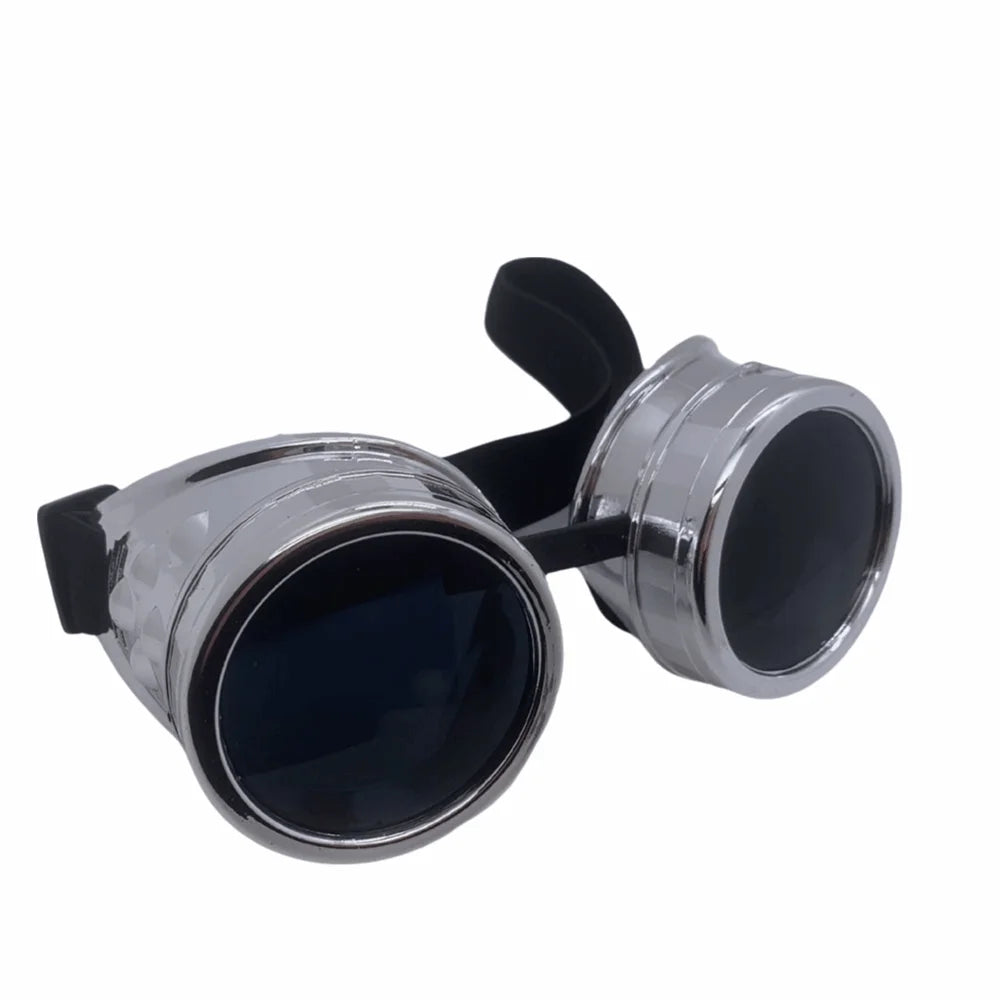 Vintage Steampunk Goggles – Unisex Retro Cosplay Eyewear Steampunk Goggles PLUSH Silver