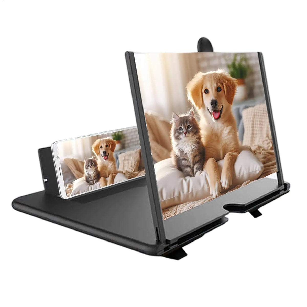HD Phone Screen Magnifier 3-4x – Desktop Projection Stand Phone Screen Magnifier PLUSH