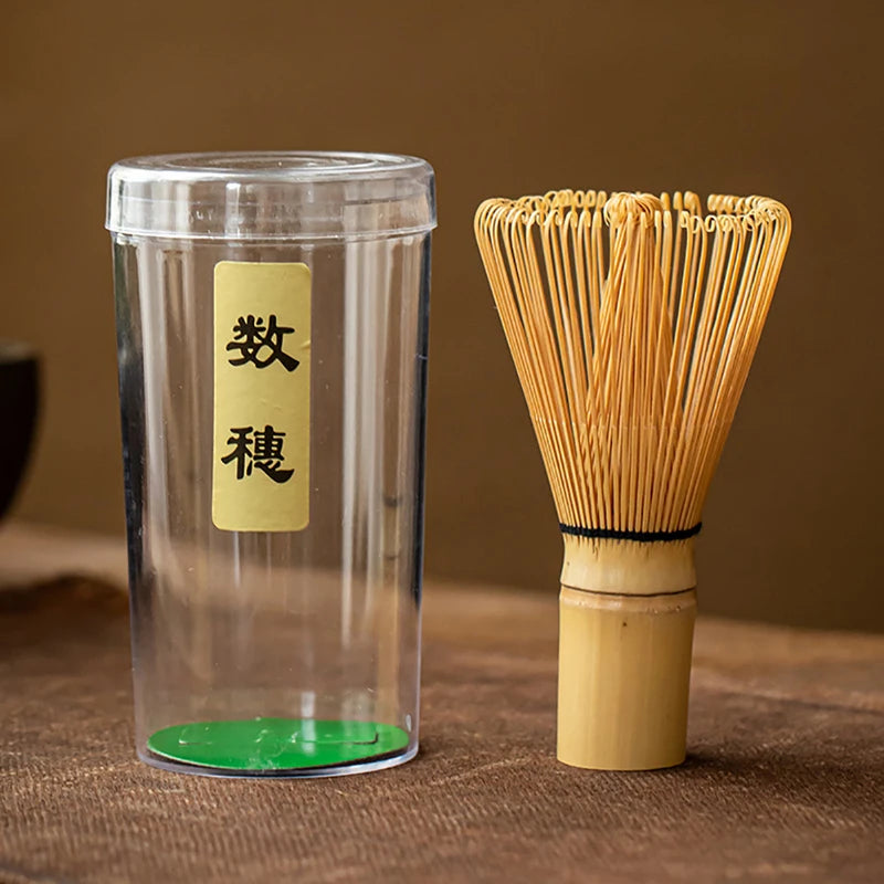Japanese Matcha Whisk Chasen & Scoop Chashaku Bamboo Set Matcha Tea Tools PLUSH Brown