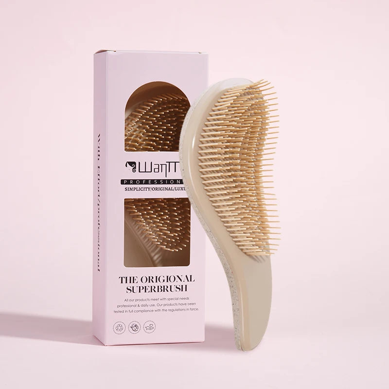 Magic Detangling Hair Comb – Anti-Static Scalp Massage Comb Hair Detangling Comb PLUSH Beige