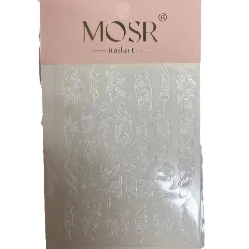 Ice Flower Nail Art Decals – Elegant Floral Adhesive Stickers Nail Art Stickers PLUSH