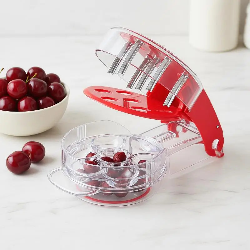 6-Slot Cherry Pitter Tool – Food-Grade Stainless Steel Corer Cherry Pitter Tool PLUSH