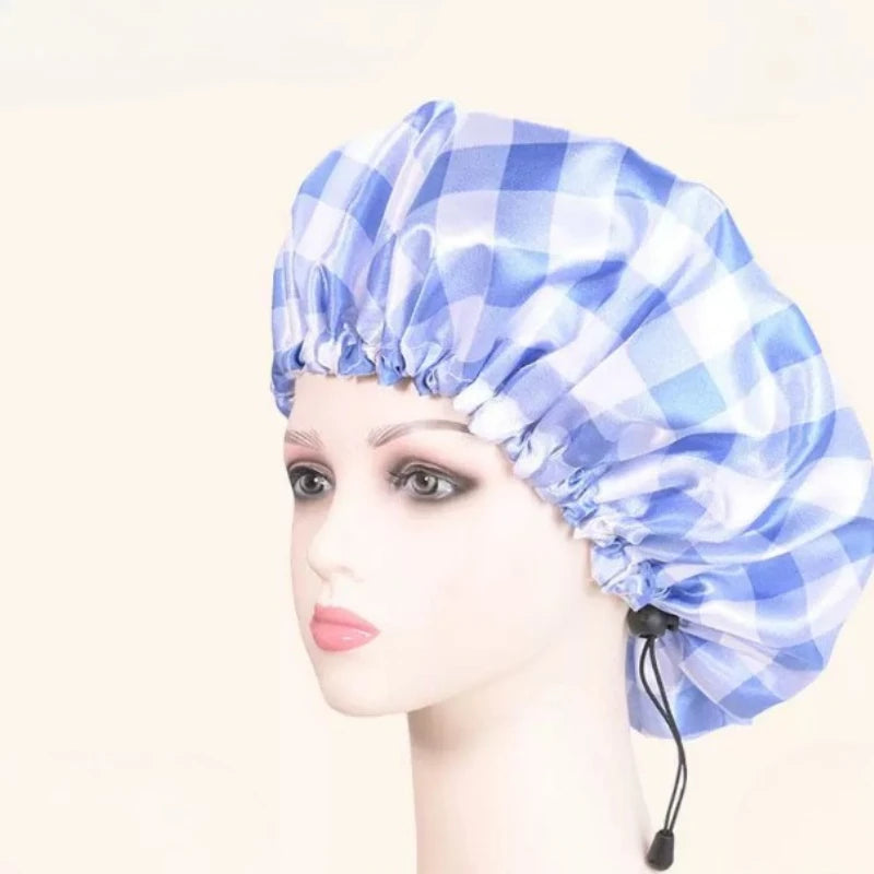 Extra Large Reusable Shower Cap – Double Layer PEVA Waterproof Shower Cap PLUSH