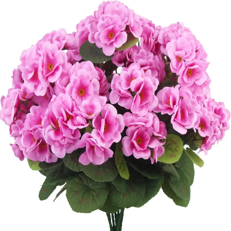 Violet Artificial Silk Flowers – Begonia Geranium Home Decor Artificial Silk Flowers PLUSH Dark Pink 1PC