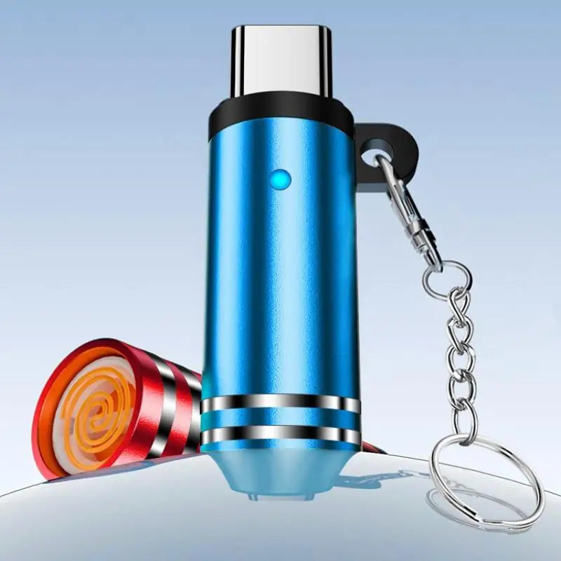 USB-C Flameless Lighter – Windproof Portable EDC Keychain Flameless USB Lighter PLUSH