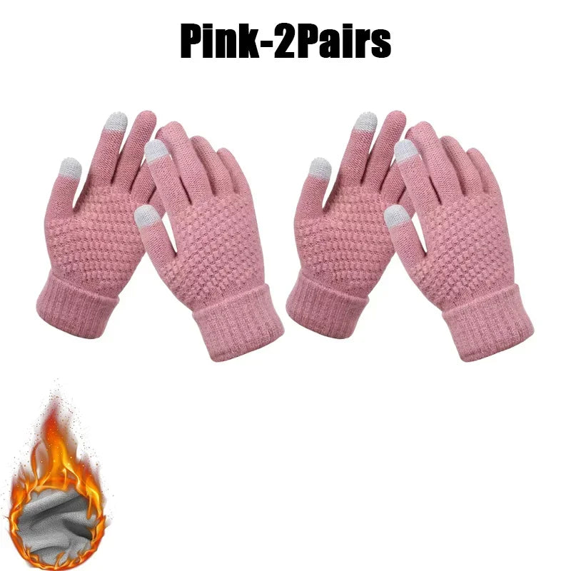 Winter Touch Screen Gloves – Warm Knit Mittens Unisex