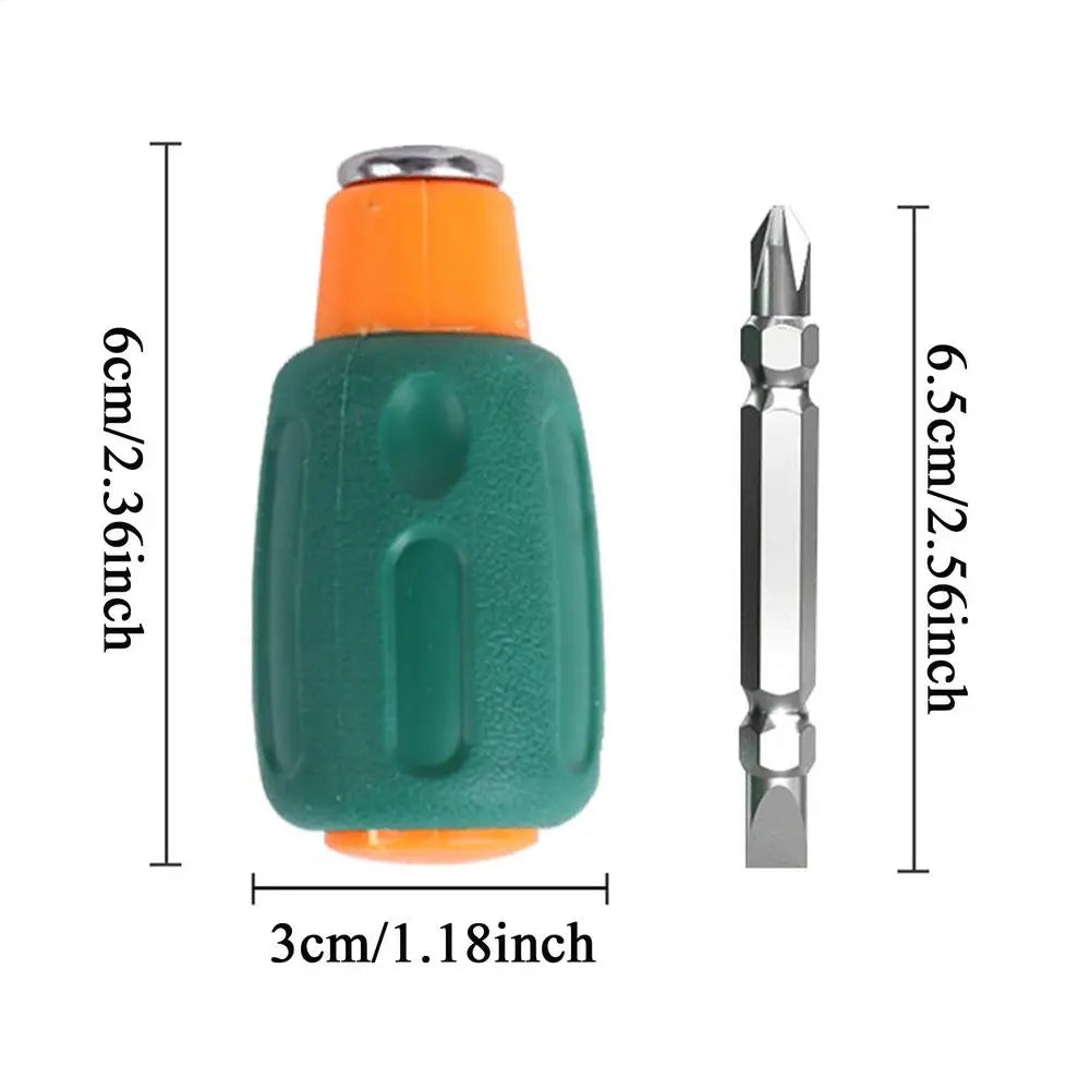 Short Handle Mini Screwdriver – Flat & Phillips Magnetic Tip Mini Screwdriver PLUSH 1PC