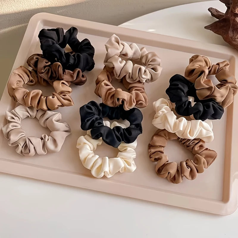 5-Pack Chunky Fabric Scrunchie Hair Ties for Women Fabric Scrunchies PLUSH