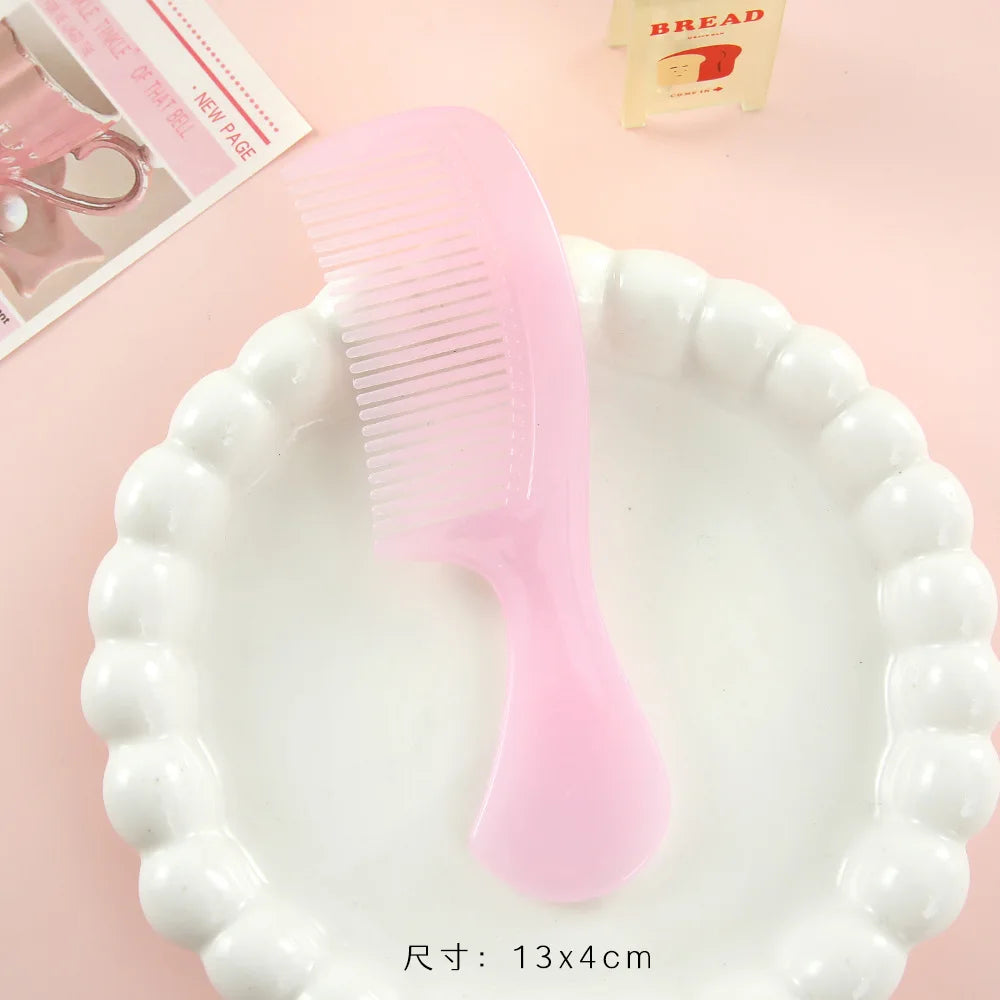 Mini Macaron Cute Pocket Hair Comb – Portable Plastic Comb Pocket Hair Comb PLUSH Jelly powder