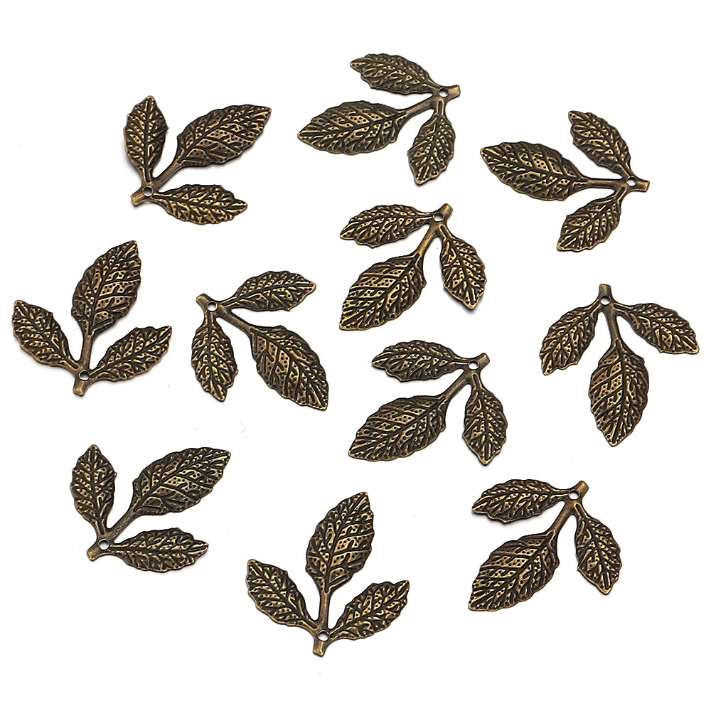 50pcs Vintage Iron Leaf Charms – DIY Jewelry Pendants Jewelry Charms PLUSH Antique Bronze