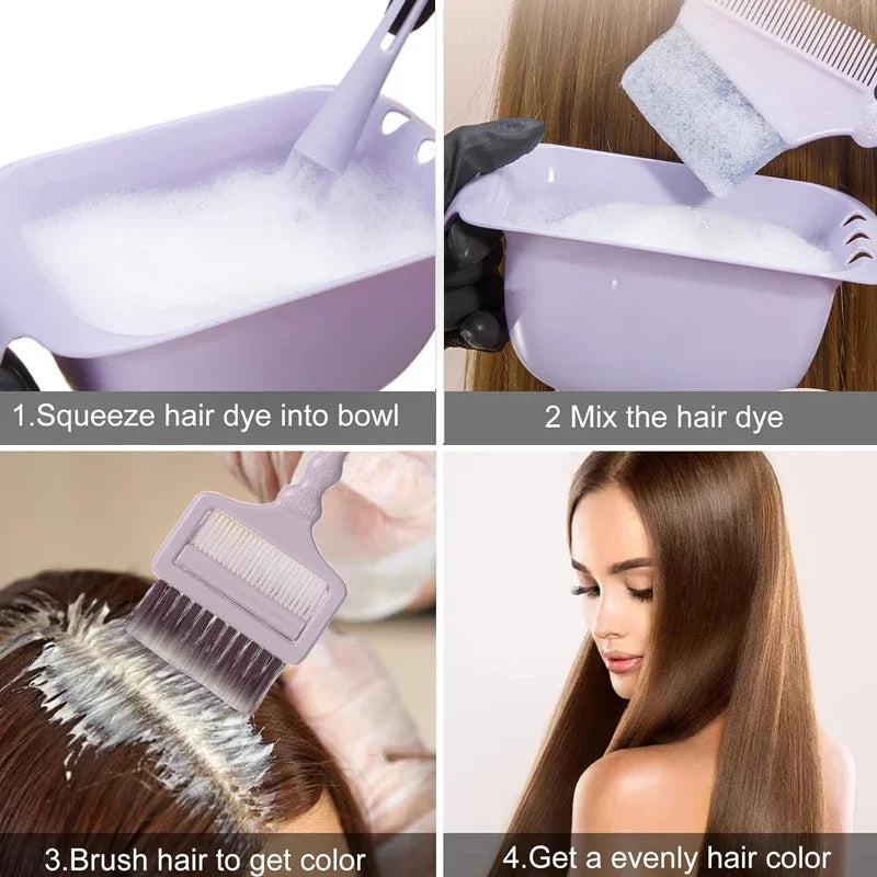 WANMEI All-in-One Hair Dye Kit – Reusable Salon Tools Set Hair Dye Tool Kit PLUSH