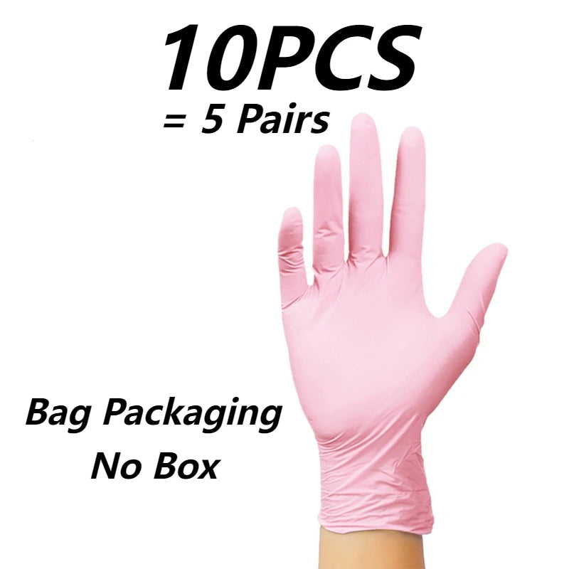 Light Pink Nitrile Disposable Gloves 10–100pcs | Kitchen & Salon Disposable Nitrile Gloves PLUSH 10PCS M