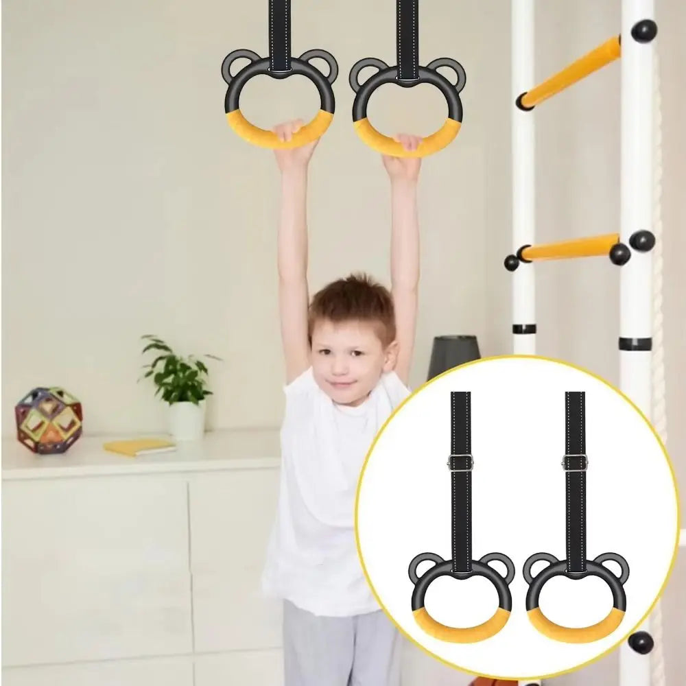 Kids Gymnastic Rings with Adjustable Straps | Non-Slip Gymnastic Rings PLUSH